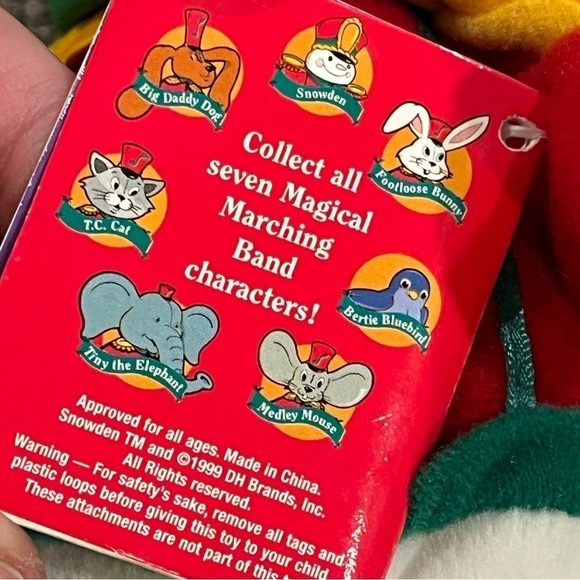 Tagged 1999 8" Snowden Plush Snowman Drum Major Ornament Christmas Beanie Target - Picture 8 of 13